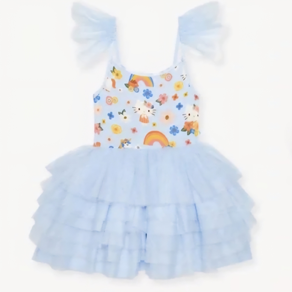 Posh Peanut Hello Kitty Springtime Tulle Smocked Dress 3T/4T NWOT